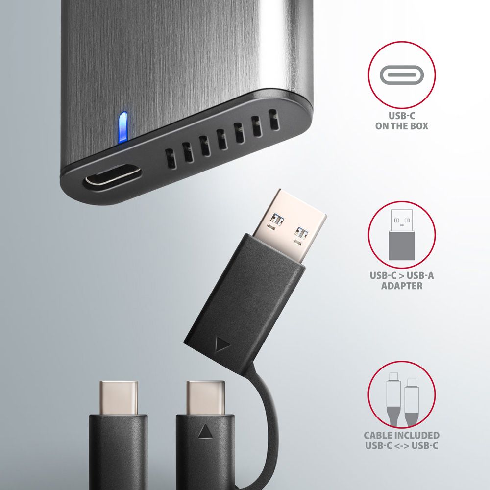 EEM2-SG2 SuperSpeed+ USB-C - M.2 NVMe & SATA SSD RAW box