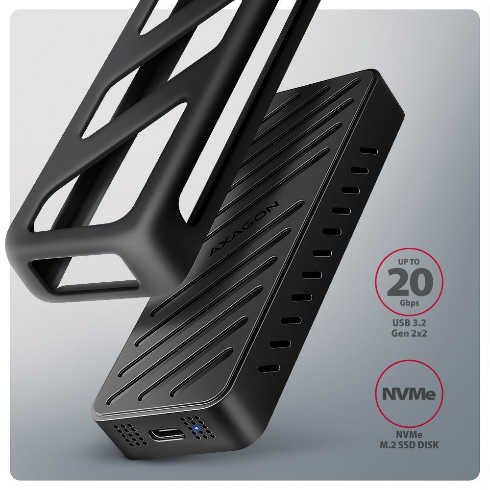 EEM2-20G USB-C 20Gbps - M.2 NVMe SSD ARMORED box