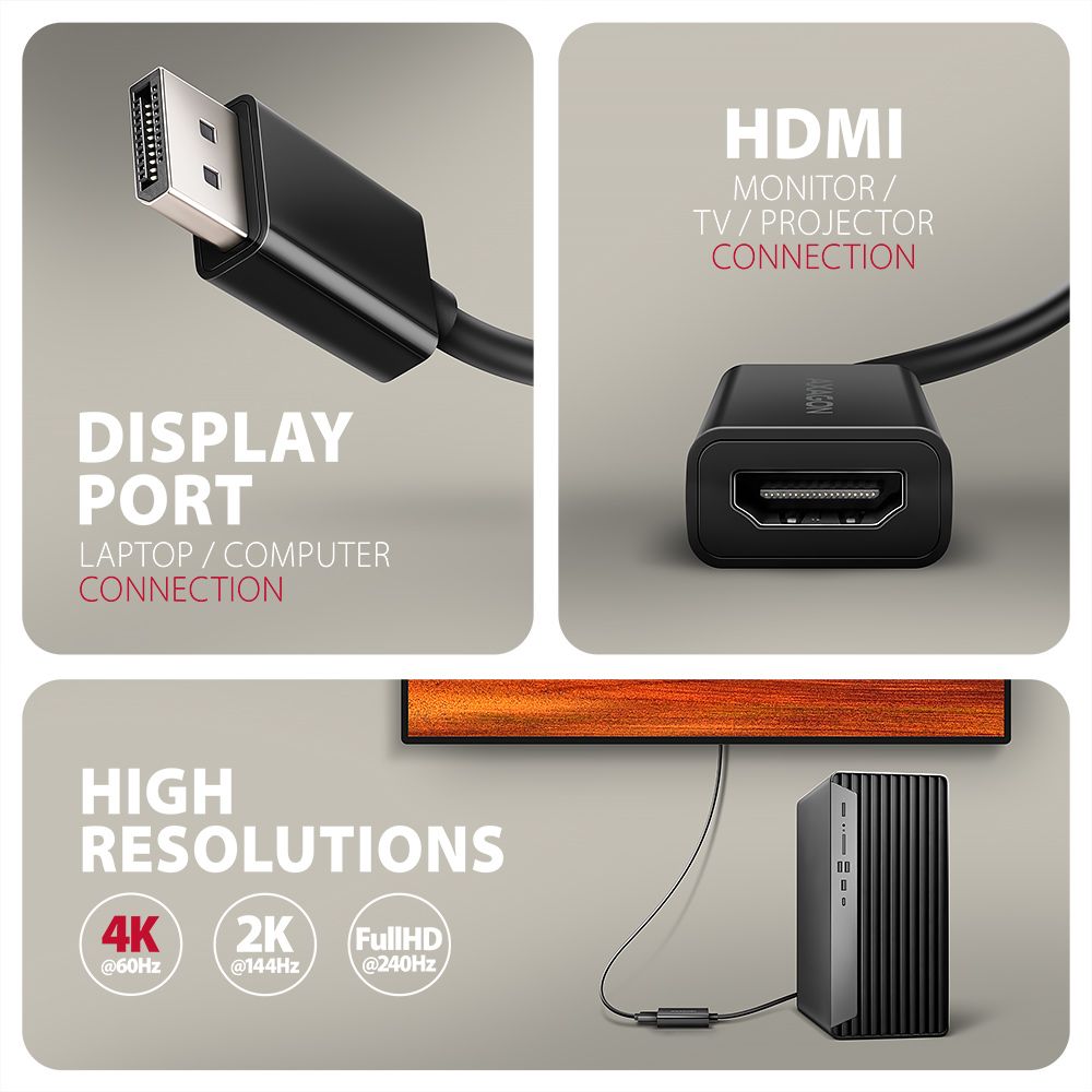 RVD-HI20N DP > HDMI adapter, 4K/60Hz
