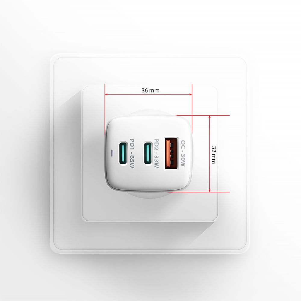 ACU-DPQ65W PD3.0 & QC4+ 3xOUTPUTS wall charger 65W