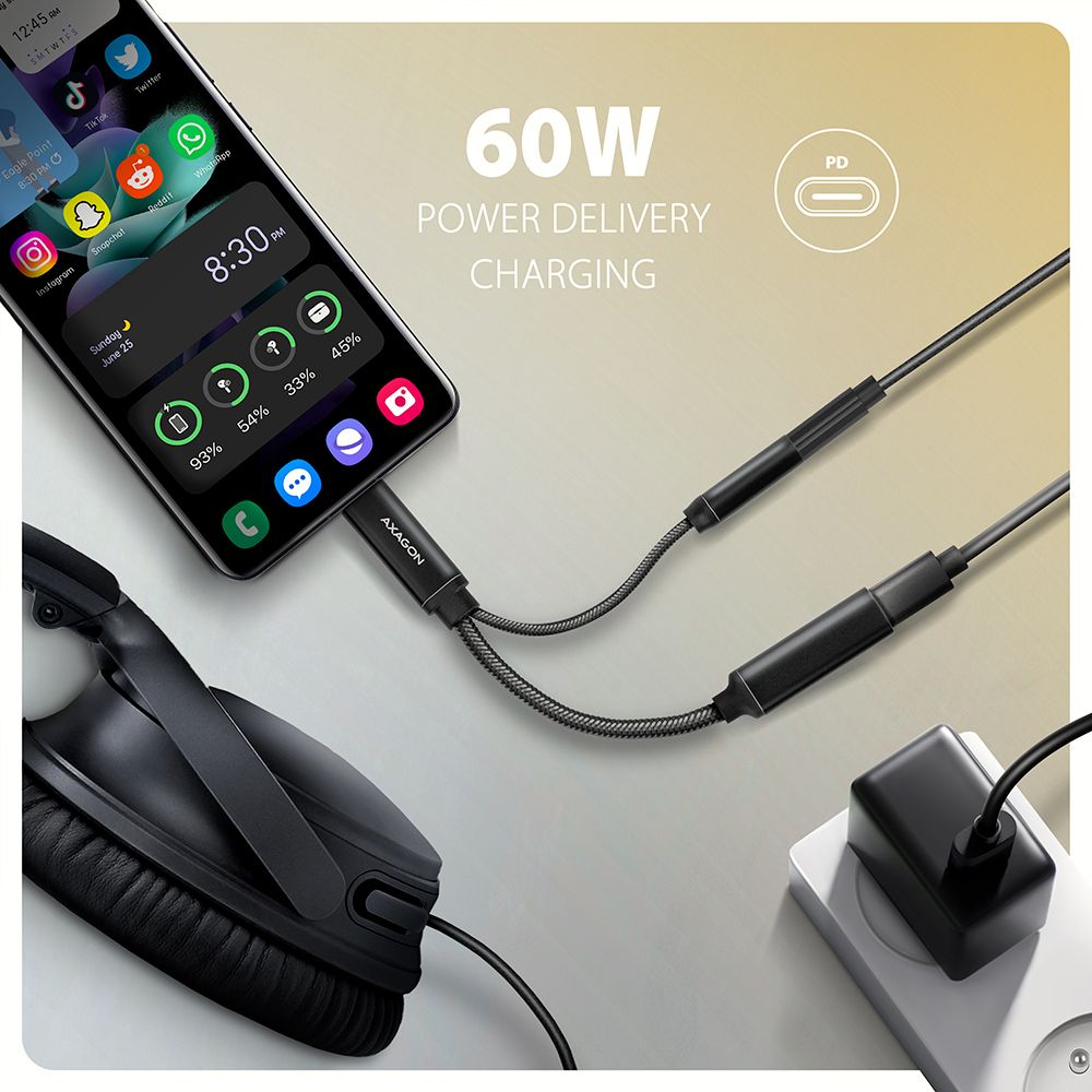 ADA-HCPD USB-C - Hi-Res DAC audio adapter PD 60 W