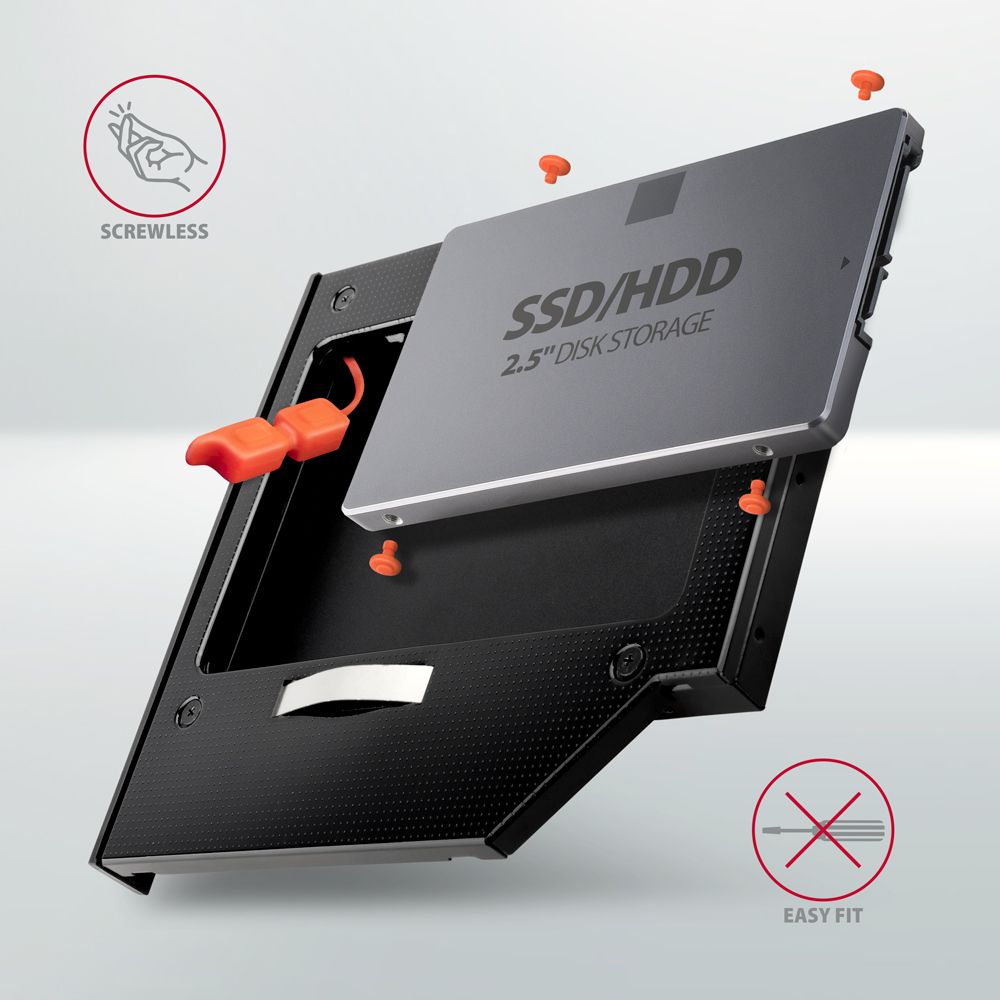 RSS-CD12 ODD – 2.5" SATA SSD/HDD caddy, 12.7 mm