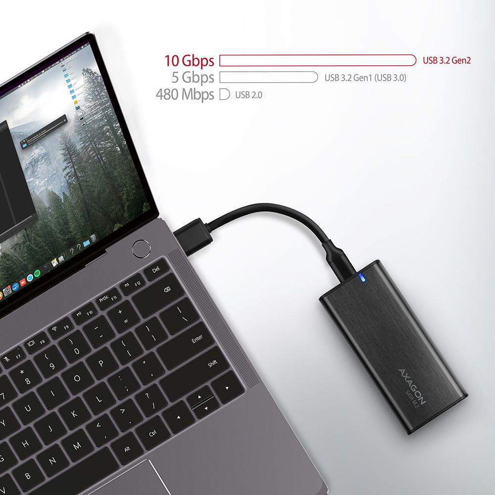 EEM2-SBC SuperSpeed+ USB-C - M.2 SATA SSD RAW box