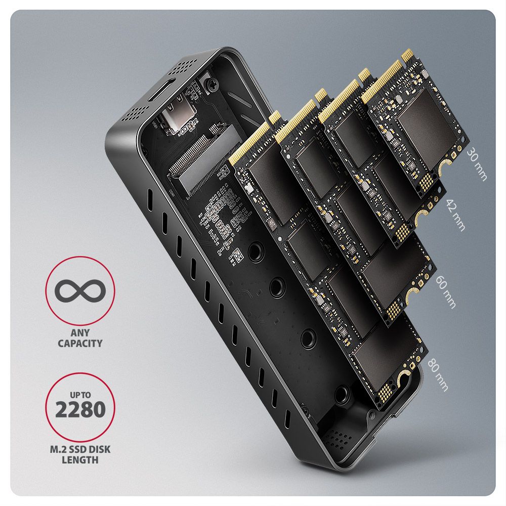 EEM2-20G USB-C 20Gbps - M.2 NVMe SSD ARMORED box