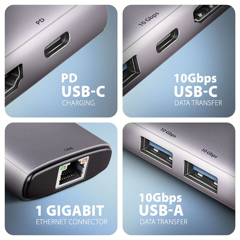 HMC-6G2L USB-C 10Gbps 6in1 hub