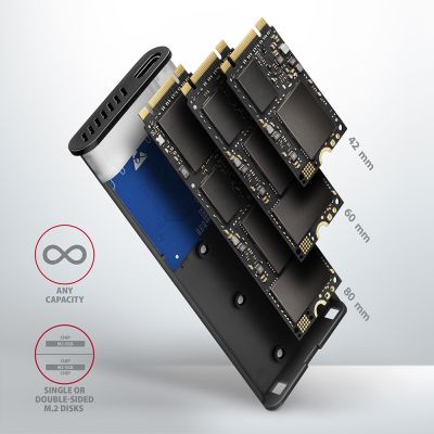 EEM2-SG2 SuperSpeed+ USB-C - M.2 NVMe & SATA SSD RAW box