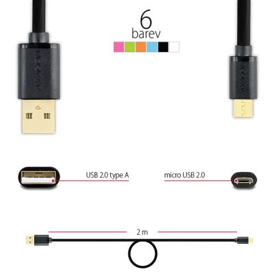 USB 2.0 A-M <> micro-M 2 m