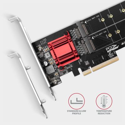 PCEM2-ND PCIe 2x NVMe M.2 adapter