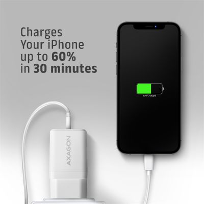 ACU-PQ33W GaN wall charger 33W, USB-A + USB-C, for phones and tablets