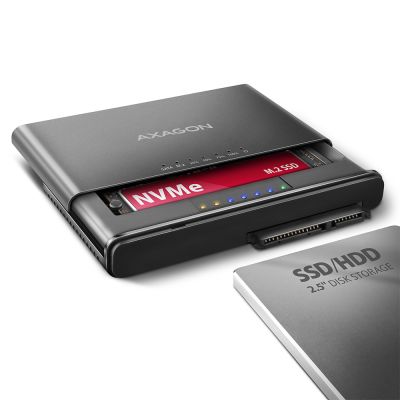 Product ADSA-CC USB-C 10Gbps M.2 NVMe + SATA SSD/HDD adapter Image