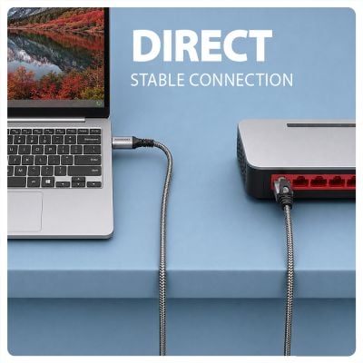 ADE-AM30 USB-A Gigabit Ethernet Adapter mit integriertem CAT6 Netzwerkkabel RJ-45 (2 m)