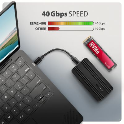 EEM2-40G USB-C 40Gbps external enclosure for M.2 NVMe SSD