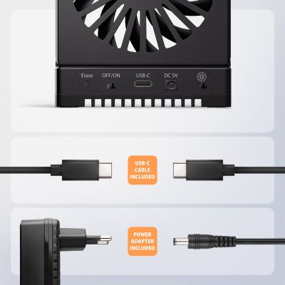 ADSA-M2C44 USB4 docking station for 4x M.2 NVMe SSDs with disk cloning function without a PC