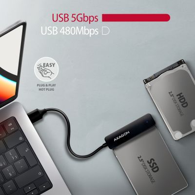 ADSA-FP2A USB-C 5Gbps SLIM adapter pro 2.5" SSD/HDD-hez