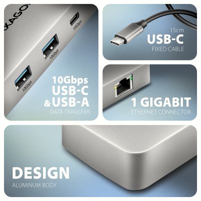 HMC-CUB83X2 USB-C 10Gbps DUAL 4K DISPLAY 7in1 hub