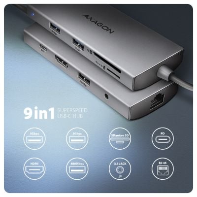 HMC-8HLSA USB-C 5Gbps 9in1 hub