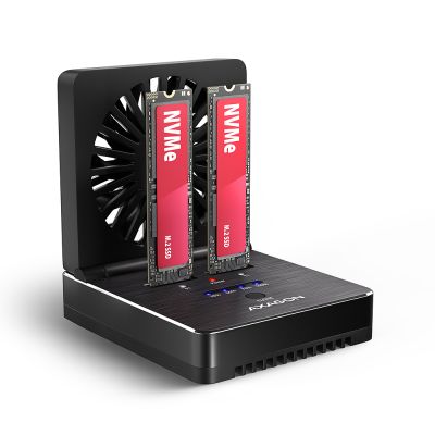 ADSA-M2C22 USB-C 20Gbps dokovací stanice pro 2x M.2 NVMe / SATA SSD s funkcí klonování disků bez PC