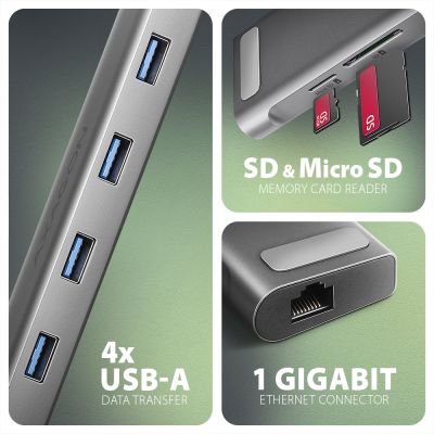 HMC-10HLS USB-C 5Gbps LONGER 9in1 hub