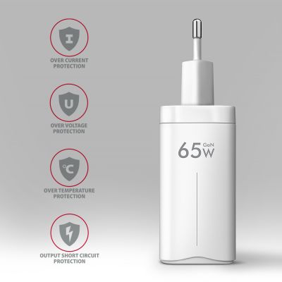 ACU-DPQ65W PD3.0 & QC4+ 3xOUTPUTS wall charger 65W