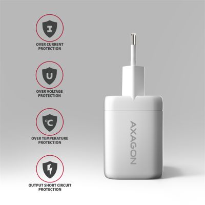 ACU-PQ100W GaN wall charger 100W, USB-C + USB-A, for laptops and phones