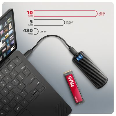 EEM2-SC USB-C 10Gbps - M.2 NVMe SSD RIBBED box