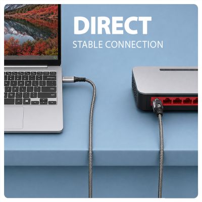 ADE-CM30 USB-C Gigabit Ethernet adaptér s integrovaným síťovým CAT6 kabelem RJ-45 (3 m)