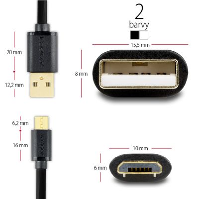 USB 2.0 A-M <> micro-M 3 m