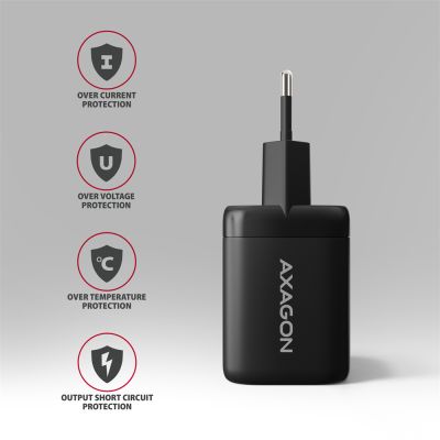 ACU-PQ100 GaN wall charger 100W, USB-C + USB-A, for laptops and phones