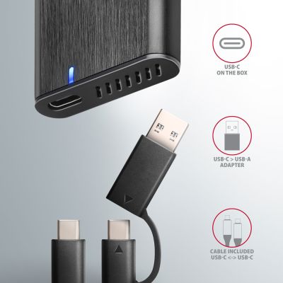 EEM2-SB2 SuperSpeed+ USB-C - M.2 NVMe & SATA SSD RAW box