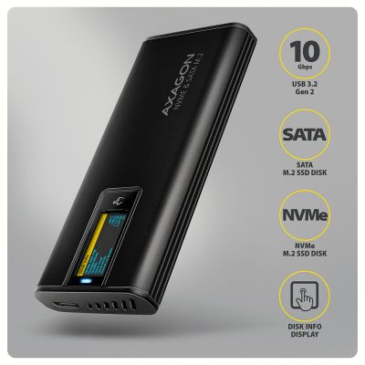 EEM2-SD2B USB-C 10Gbps - M.2 NVMe & SATA SSD DISPLAY box