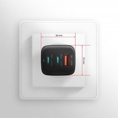 ACU-DPQ65 PD3.0 & QC4+ 3xOUTPUTS wall charger 65W