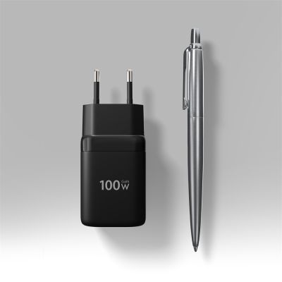 ACU-PQ100 GaN wall charger 100W, USB-C + USB-A, for laptops and phones
