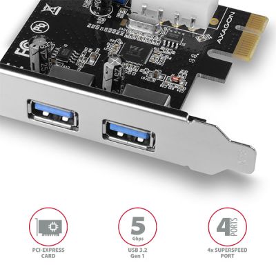 PCEU-232VL PCIe řadič 2+2x SuperSpeed USB