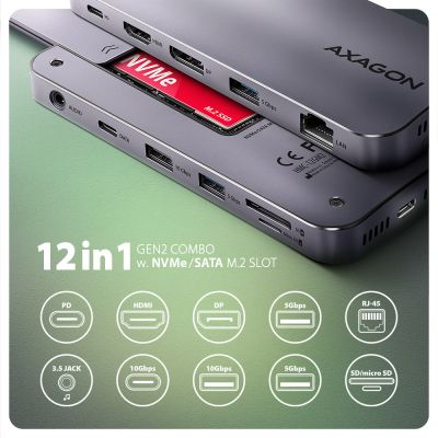 HMC-12GM2 USB-C 10Gbps GEN2COMBO 12in1 hub