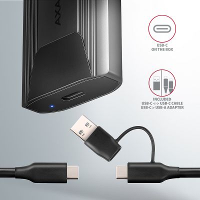 EEM2-GTS2 USB-C 10Gbps - M.2 NVMe & SATA SSD THIN SCREWLESS box