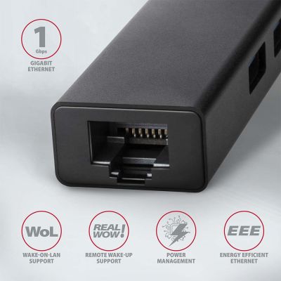 HMA-GL3A SuperSpeed USB-A hub + gigabit LAN