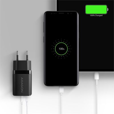 ACU-PQ33 GaN wall charger 33W, USB-A + USB-C, for phones and tablets