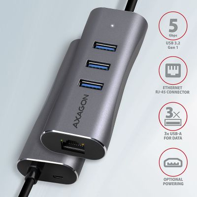 HMA-GL3AP SuperSpeed USB-A hub + gigabit LAN