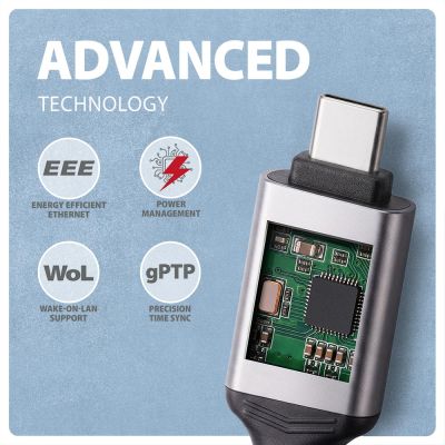 ADE-CM20 USB-C Gigabit Ethernet adaptér s integrovaným síťovým CAT6 kabelem RJ-45 (2 m)