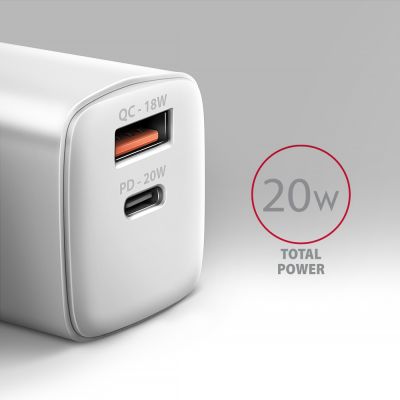ACU-PQ20W PD3.0 & QC4+ 2xOUTPUTS wall charger 20W