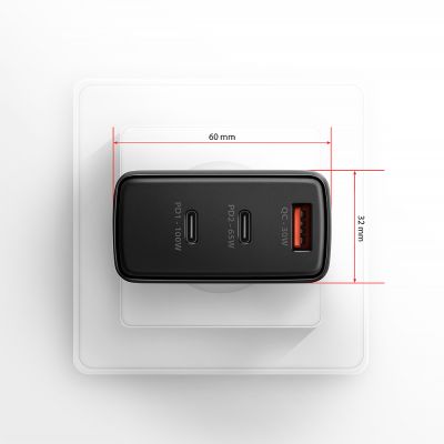 ACU-DPQ100 PD3.0 & QC4+ THREE OUTPUTS Wall Charger 100W