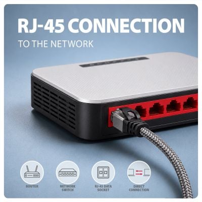 ADE-AM30 USB-A Gigabit Ethernet Adapter mit integriertem CAT6 Netzwerkkabel RJ-45 (2 m)