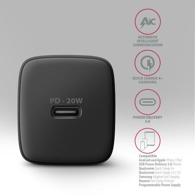 ACU-PD20 PD3.0 & QC4+ 1xOUTPUT Wall Charger 20W
