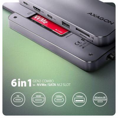 HMC-6GM2 USB-C 10Gbps GEN2COMBO 6in1 hub