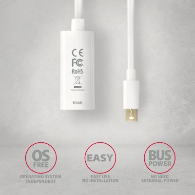 RVDM-HI14NW Mini DP > HDMI adaptér, 4K/30Hz