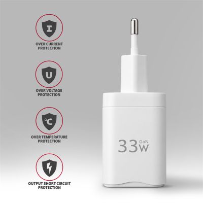 ACU-PQ33W GaN wall charger 33W, USB-A + USB-C, for phones and tablets