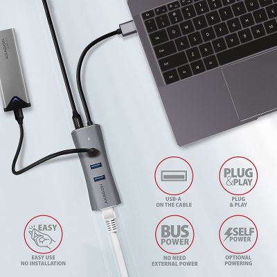 HMA-GL3AP SuperSpeed USB-A hub + gigabit LAN