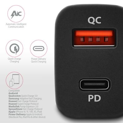 PWC-PDQ QC3.0 + USB-C PD Car Charger