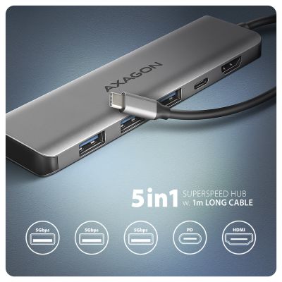 HMC-5H USB-C 5Gbps 5in1 hub