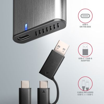 EEM2-SG2 SuperSpeed+ USB-C - M.2 NVMe & SATA SSD RAW box